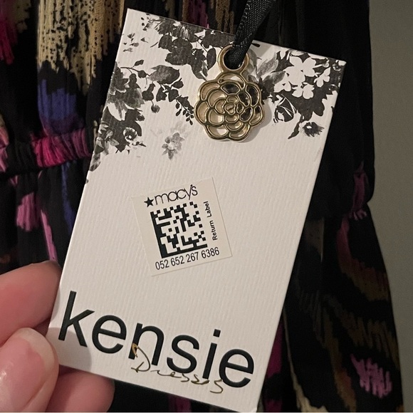 Kensie Women's Floral Print Belted Chiffon Flounce Midi Dress Size 2 - Picture 11 of 11